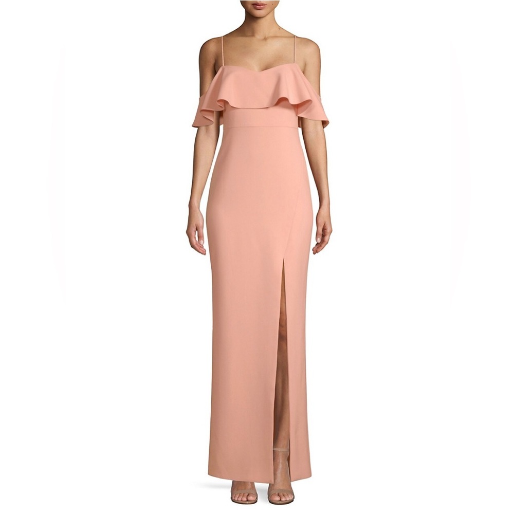 LIKELY Shania Ruffle Gown in color Peach Pearl - Size US 4